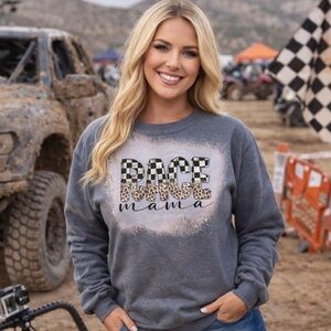 Gildan Gray 'Race Mama' Sweatshirt